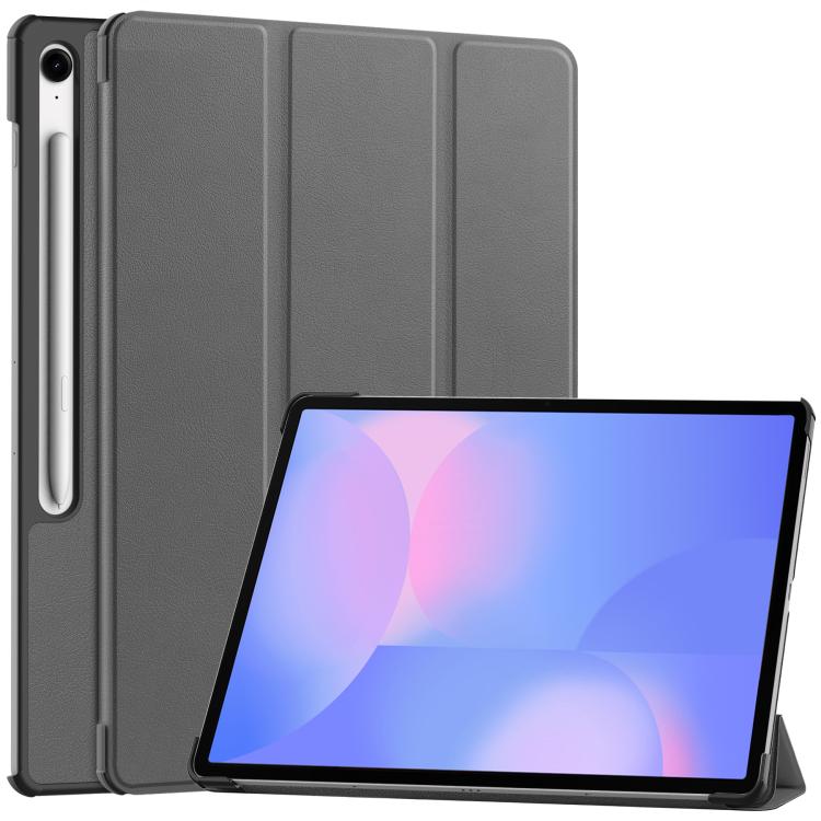 Custer Pure Color 3-Fold Holder Smart Leather Tablet Case