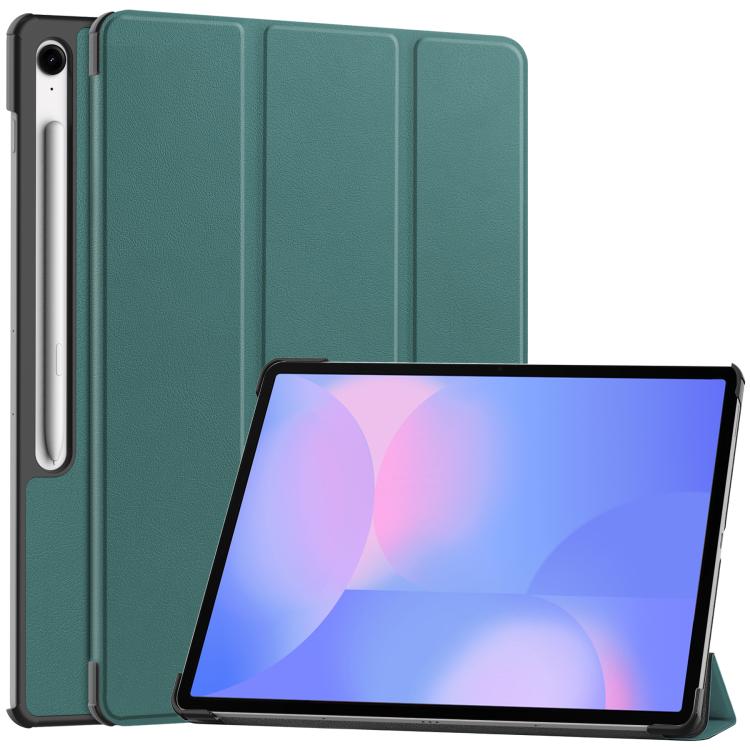 Custer Pure Color 3-Fold Holder Smart Leather Tablet Case