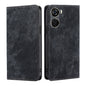 RFID Anti-theft Brush Magnetic Leather Phone Case, For ZTE Axon 40 Lite