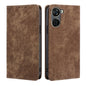 RFID Anti-theft Brush Magnetic Leather Phone Case, For ZTE Axon 40 Lite