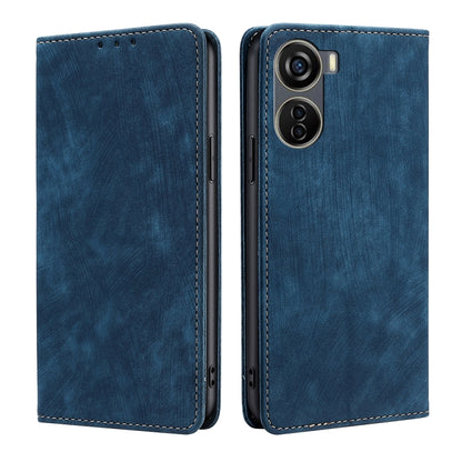 RFID Anti-theft Brush Magnetic Leather Phone Case, For ZTE Axon 40 Lite
