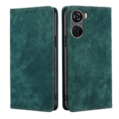 RFID Anti-theft Brush Magnetic Leather Phone Case, For ZTE Axon 40 Lite
