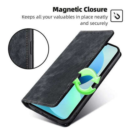 RFID Anti-theft Brush Magnetic Leather Phone Case, For ZTE Kantan Sumaho 4 A402ZT, For ZTE Blade A35e 4G, For ZTE nubia S 5G A403ZT, For ZTE nubia RedMagic 10 Pro