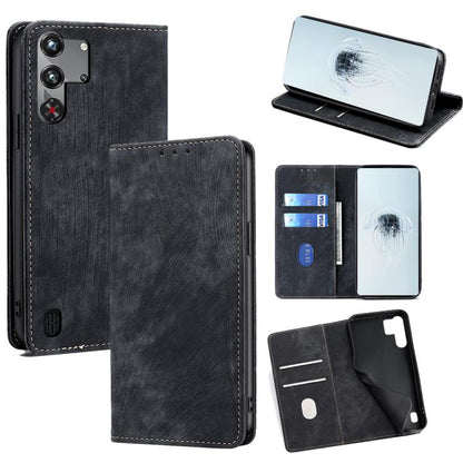 RFID Anti-theft Brush Magnetic Leather Phone Case, For ZTE Kantan Sumaho 4 A402ZT, For ZTE Blade A35e 4G, For ZTE nubia S 5G A403ZT, For ZTE nubia RedMagic 10 Pro