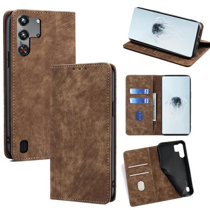 RFID Anti-theft Brush Magnetic Leather Phone Case, For ZTE Kantan Sumaho 4 A402ZT, For ZTE Blade A35e 4G, For ZTE nubia S 5G A403ZT, For ZTE nubia RedMagic 10 Pro