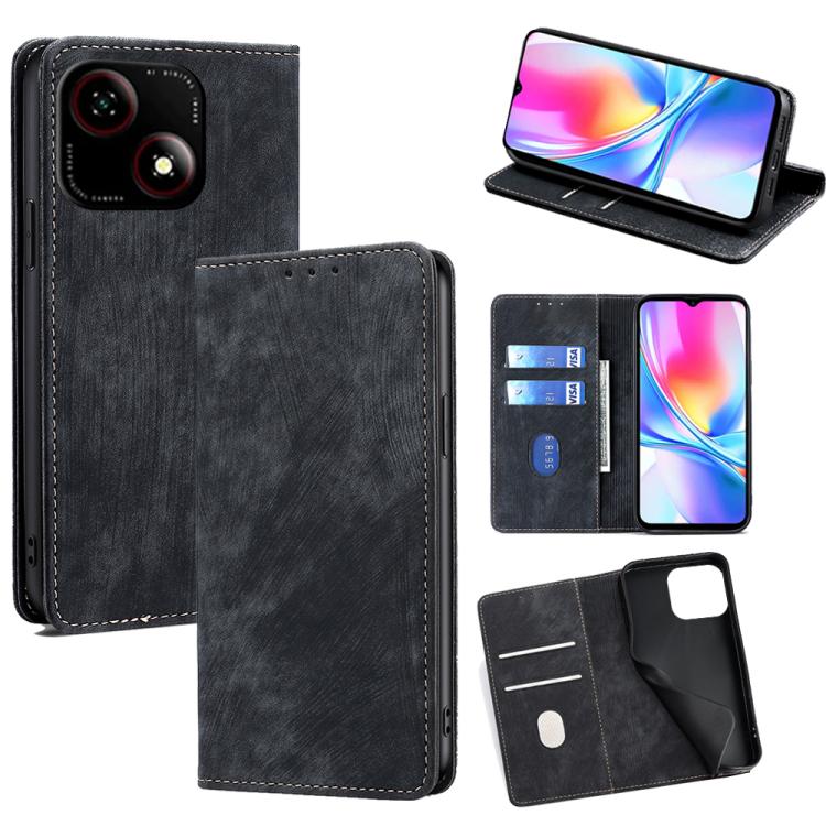 RFID Anti-theft Brush Magnetic Leather Phone Case, For ZTE Kantan Sumaho 4 A402ZT, For ZTE Blade A35e 4G, For ZTE nubia S 5G A403ZT, For ZTE nubia RedMagic 10 Pro