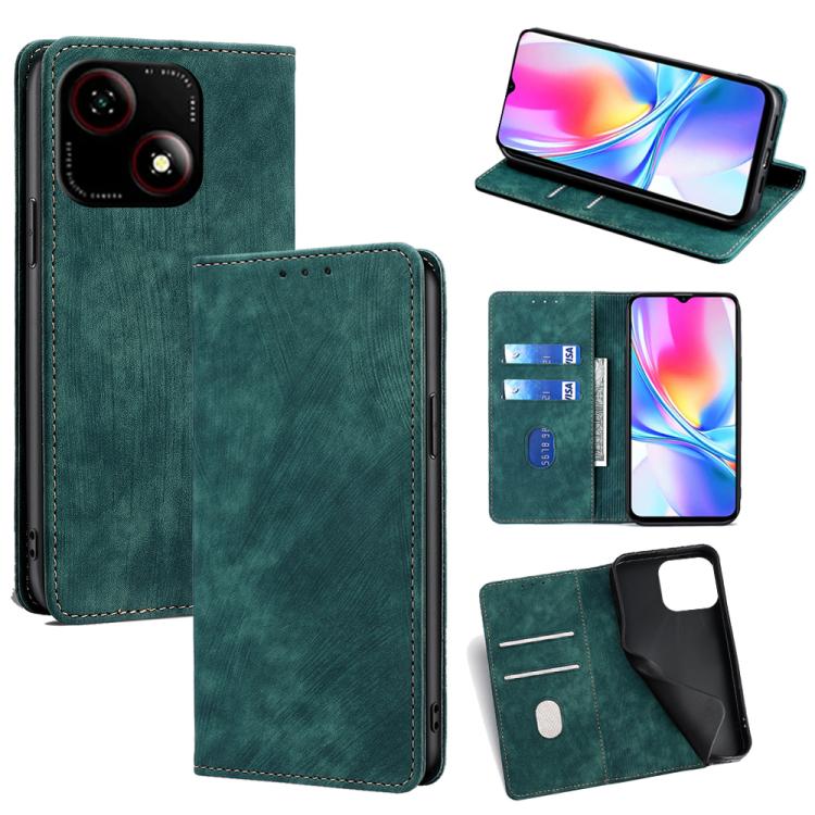 RFID Anti-theft Brush Magnetic Leather Phone Case, For ZTE Kantan Sumaho 4 A402ZT, For ZTE Blade A35e 4G, For ZTE nubia S 5G A403ZT, For ZTE nubia RedMagic 10 Pro