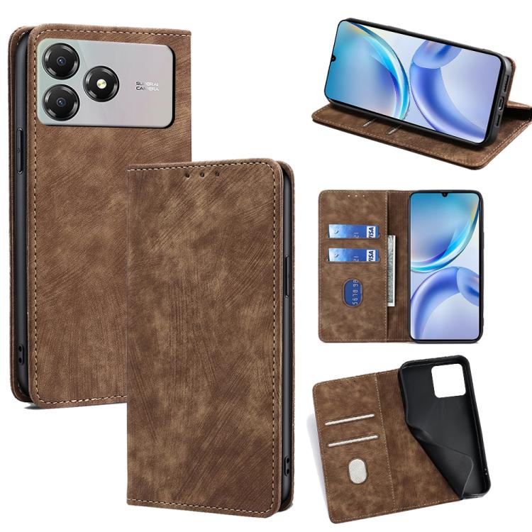 RFID Anti-theft Brush Magnetic Leather Phone Case, For ZTE nubia S2 504ZT, For ZTE nubia S2e / S2R / S2 Lite, For ZTE Blade A36 4G, For ZTE Blade A56 4G