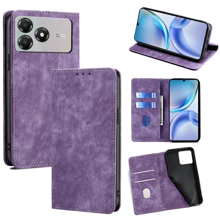 RFID Anti-theft Brush Magnetic Leather Phone Case, For ZTE nubia S2 504ZT, For ZTE nubia S2e / S2R / S2 Lite, For ZTE Blade A36 4G, For ZTE Blade A56 4G