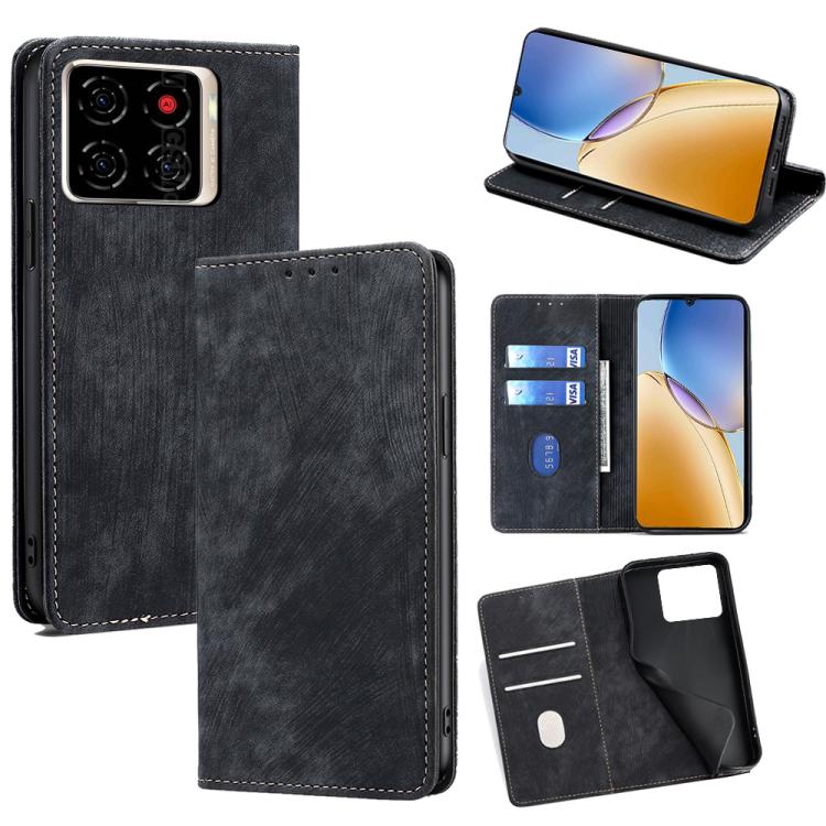 RFID Anti-theft Brush Magnetic Leather Phone Case, For ZTE nubia S2 504ZT, For ZTE nubia S2e / S2R / S2 Lite, For ZTE Blade A36 4G, For ZTE Blade A56 4G