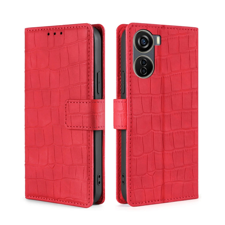 Skin Feel Crocodile Magnetic Clasp Leather Phone Case