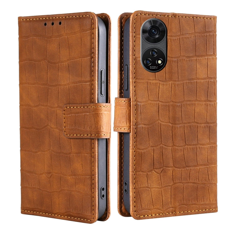 Skin Feel Crocodile Magnetic Clasp Leather Phone Case