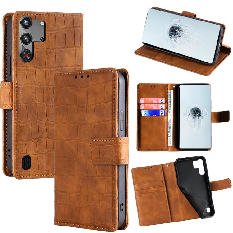 Skin Feel Crocodile Magnetic Clasp Leather Phone Case, For ZTE Kantan Sumaho 4 A402ZT, For ZTE Blade A35e 4G, For ZTE nubia S 5G A403ZT, For ZTE nubia RedMagic 10 Pro, For ZTE Anshin Family, For ZTE Axon 40 Lite