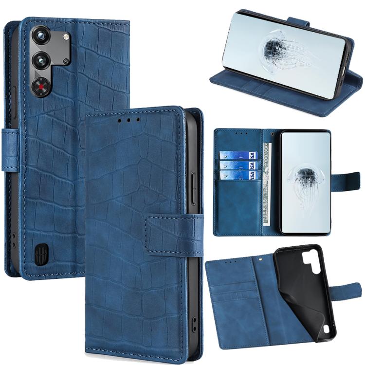Skin Feel Crocodile Magnetic Clasp Leather Phone Case, For ZTE Kantan Sumaho 4 A402ZT, For ZTE Blade A35e 4G, For ZTE nubia S 5G A403ZT, For ZTE nubia RedMagic 10 Pro, For ZTE Anshin Family, For ZTE Axon 40 Lite