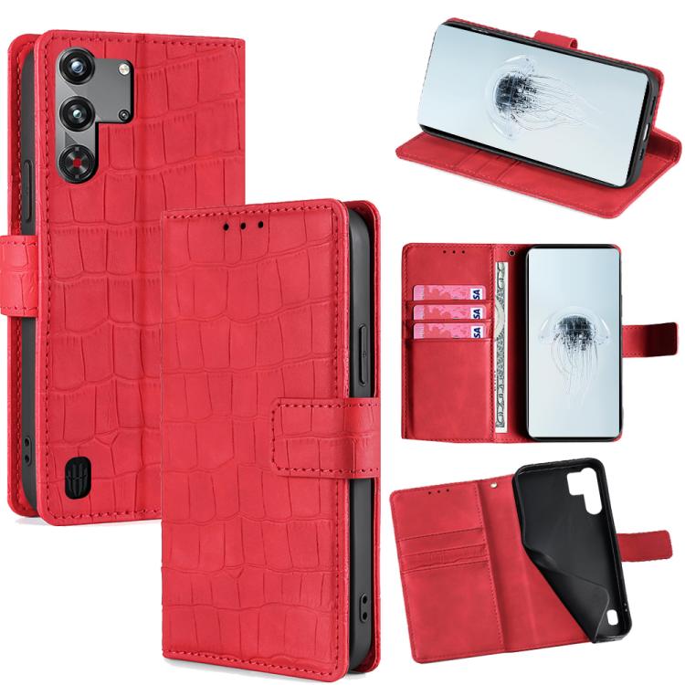 Skin Feel Crocodile Magnetic Clasp Leather Phone Case, For ZTE Kantan Sumaho 4 A402ZT, For ZTE Blade A35e 4G, For ZTE nubia S 5G A403ZT, For ZTE nubia RedMagic 10 Pro, For ZTE Anshin Family, For ZTE Axon 40 Lite