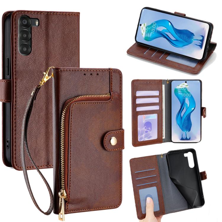 Zipper Bag Leather Phone Case, For ZTE nubia S 5G A403ZT, For ZTE nubia RedMagic 10 Pro, For ZTE Anshin Family, For ZTE Axon 40 Lite