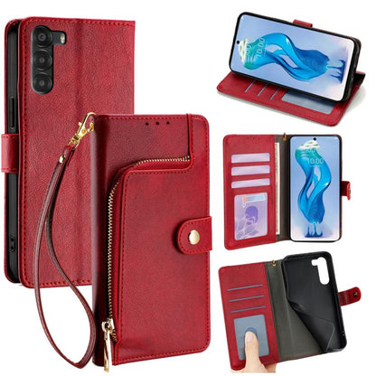 Zipper Bag Leather Phone Case, For ZTE nubia S 5G A403ZT, For ZTE nubia RedMagic 10 Pro, For ZTE Anshin Family, For ZTE Axon 40 Lite