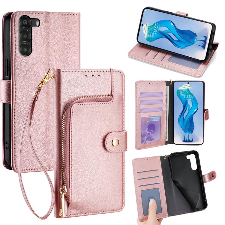 Zipper Bag Leather Phone Case, For ZTE nubia S 5G A403ZT, For ZTE nubia RedMagic 10 Pro, For ZTE Anshin Family, For ZTE Axon 40 Lite
