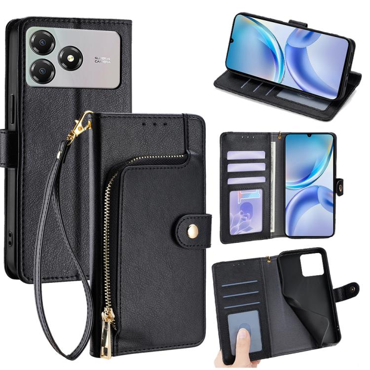Zipper Bag Leather Phone Case, For ZTE nubia S2 504ZT, For ZTE nubia S2e / S2R / S2 Lite, For ZTE Blade A36 4G, For ZTE Blade A56 4G, For ZTE Kantan Sumaho 4 A402ZT, For ZTE Blade A35e 4G