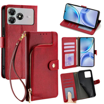 Zipper Bag Leather Phone Case, For ZTE nubia S2 504ZT, For ZTE nubia S2e / S2R / S2 Lite, For ZTE Blade A36 4G, For ZTE Blade A56 4G, For ZTE Kantan Sumaho 4 A402ZT, For ZTE Blade A35e 4G