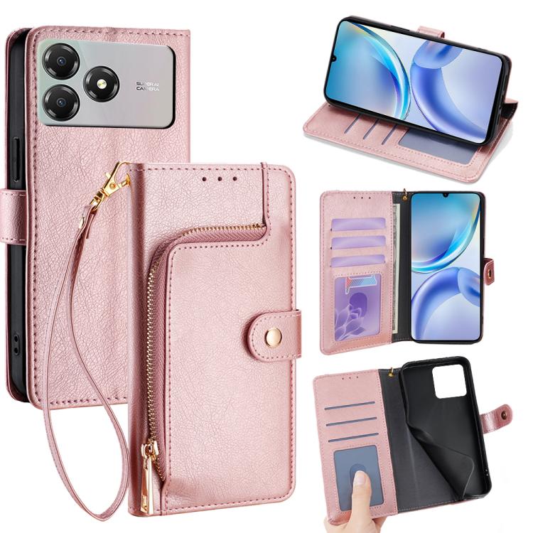 Zipper Bag Leather Phone Case, For ZTE nubia S2 504ZT, For ZTE nubia S2e / S2R / S2 Lite, For ZTE Blade A36 4G, For ZTE Blade A56 4G, For ZTE Kantan Sumaho 4 A402ZT, For ZTE Blade A35e 4G