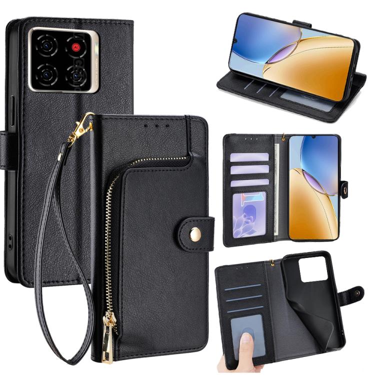 Zipper Bag Leather Phone Case, For ZTE nubia S2 504ZT, For ZTE nubia S2e / S2R / S2 Lite, For ZTE Blade A36 4G, For ZTE Blade A56 4G, For ZTE Kantan Sumaho 4 A402ZT, For ZTE Blade A35e 4G