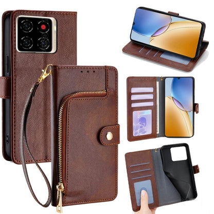 Zipper Bag Leather Phone Case, For ZTE nubia S2 504ZT, For ZTE nubia S2e / S2R / S2 Lite, For ZTE Blade A36 4G, For ZTE Blade A56 4G, For ZTE Kantan Sumaho 4 A402ZT, For ZTE Blade A35e 4G