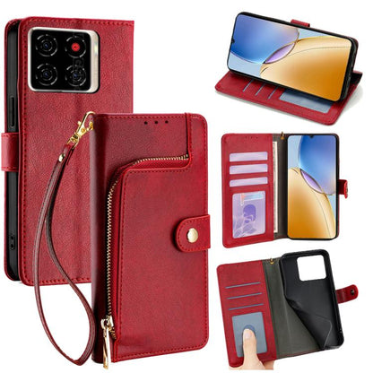 Zipper Bag Leather Phone Case, For ZTE nubia S2 504ZT, For ZTE nubia S2e / S2R / S2 Lite, For ZTE Blade A36 4G, For ZTE Blade A56 4G, For ZTE Kantan Sumaho 4 A402ZT, For ZTE Blade A35e 4G