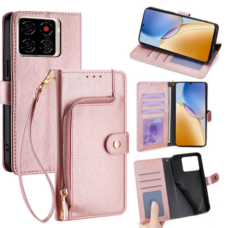 Zipper Bag Leather Phone Case, For ZTE nubia S2 504ZT, For ZTE nubia S2e / S2R / S2 Lite, For ZTE Blade A36 4G, For ZTE Blade A56 4G, For ZTE Kantan Sumaho 4 A402ZT, For ZTE Blade A35e 4G