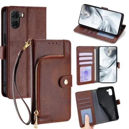 Zipper Bag Leather Phone Case, For ZTE nubia S2 504ZT, For ZTE nubia S2e / S2R / S2 Lite, For ZTE Blade A36 4G, For ZTE Blade A56 4G, For ZTE Kantan Sumaho 4 A402ZT, For ZTE Blade A35e 4G