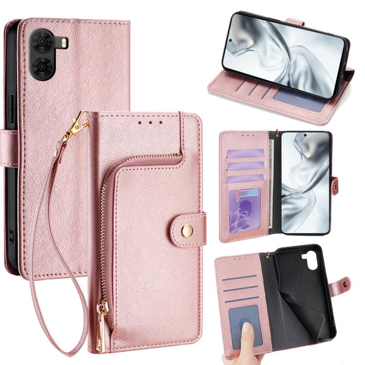 Zipper Bag Leather Phone Case, For ZTE nubia S2 504ZT, For ZTE nubia S2e / S2R / S2 Lite, For ZTE Blade A36 4G, For ZTE Blade A56 4G, For ZTE Kantan Sumaho 4 A402ZT, For ZTE Blade A35e 4G