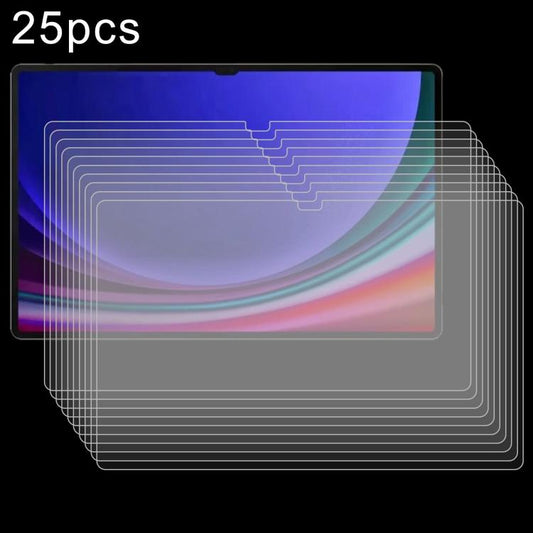 25pcs 9H 0.3mm Explosion-proof Tempered Glass Film, For Samsung Galaxy Tab S11 Ultra 14.6, For Samsung Galaxy Tab S10 FE+ 13.1, For Samsung Galaxy Tab S10 Ultra 14.6, For Samsung Galaxy Tab S10+ 12.4, For Samsung Galaxy Tab S10 11