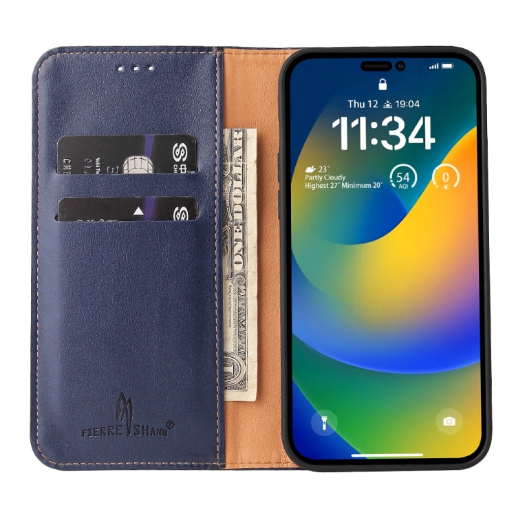 Fierre Shann PU Genuine Leather Texture Phone Case