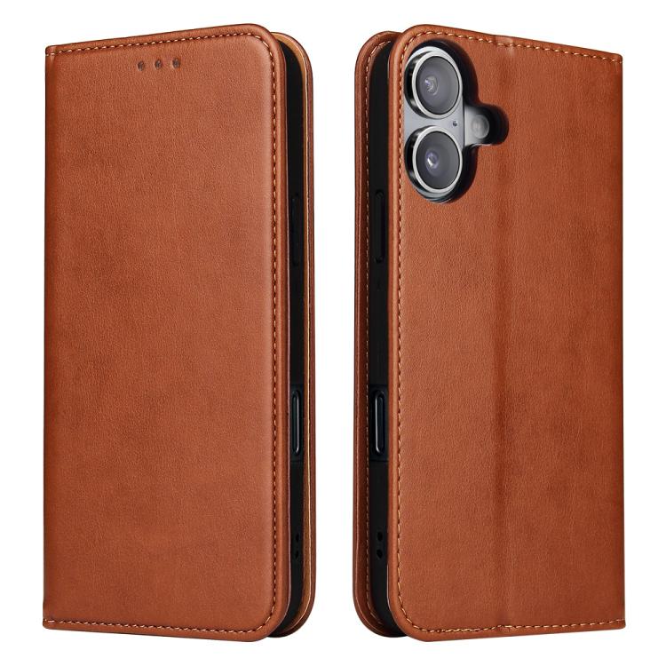 Fierre Shann PU Genuine Leather Texture Phone Case, For iPhone 17e / 16e, For iPhone 17 Pro Max, For iPhone 17 Pro, For iPhone 17, For iPhone Air, For iPhone 16 Pro Max