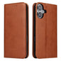 Fierre Shann PU Genuine Leather Texture Phone Case, For iPhone 17e / 16e, For iPhone 17 Pro Max, For iPhone 17 Pro, For iPhone 17, For iPhone Air, For iPhone 16 Pro Max