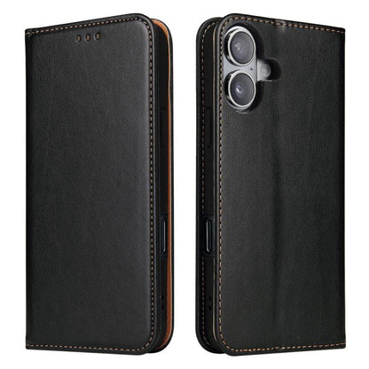 Fierre Shann PU Genuine Leather Texture Phone Case, For iPhone 17e / 16e, For iPhone 17 Pro Max, For iPhone 17 Pro, For iPhone 17, For iPhone Air, For iPhone 16 Pro Max