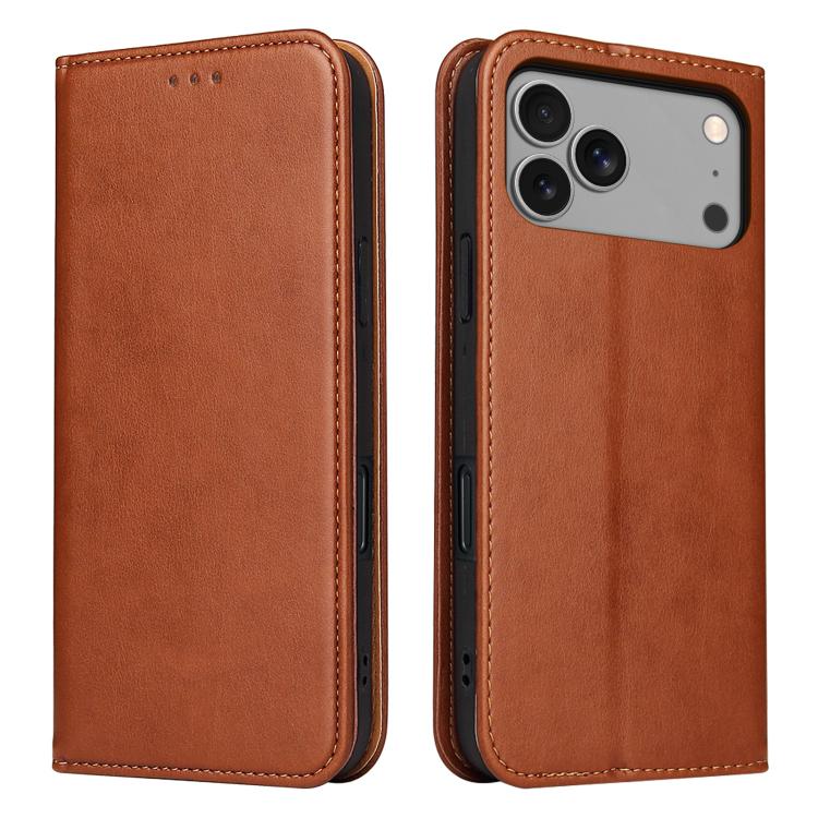 Fierre Shann PU Genuine Leather Texture Phone Case, For iPhone 17e / 16e, For iPhone 17 Pro Max, For iPhone 17 Pro, For iPhone 17, For iPhone Air, For iPhone 16 Pro Max