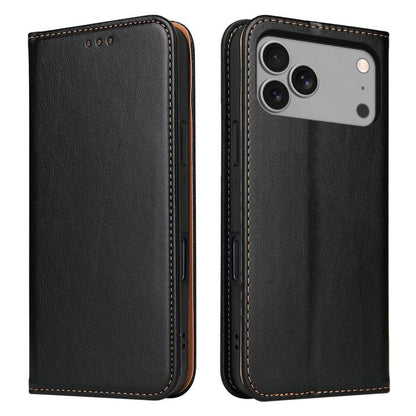 Fierre Shann PU Genuine Leather Texture Phone Case, For iPhone 17e / 16e, For iPhone 17 Pro Max, For iPhone 17 Pro, For iPhone 17, For iPhone Air, For iPhone 16 Pro Max