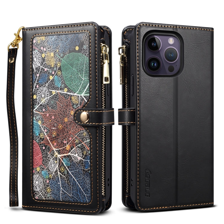 ESEBLE Star Series Lanyard Zipper Wallet RFID Leather Case, For iPhone 16e, For iPhone 16 Pro Max, For iPhone 16 Pro, For iPhone 16 Plus, For iPhone 16, For iPhone 15 Pro Max, For iPhone 15 Pro, For iPhone 15 Plus