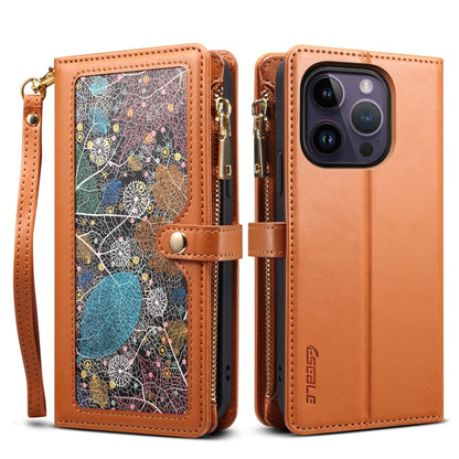 ESEBLE Star Series Lanyard Zipper Wallet RFID Leather Case, For iPhone 16e, For iPhone 16 Pro Max, For iPhone 16 Pro, For iPhone 16 Plus, For iPhone 16, For iPhone 15 Pro Max, For iPhone 15 Pro, For iPhone 15 Plus