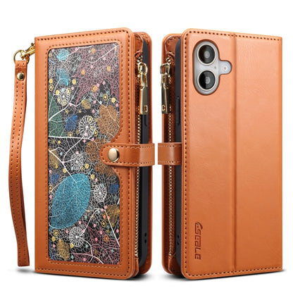 ESEBLE Star Series Lanyard Zipper Wallet RFID Leather Case, For iPhone 16e, For iPhone 16 Pro Max, For iPhone 16 Pro, For iPhone 16 Plus, For iPhone 16, For iPhone 15 Pro Max, For iPhone 15 Pro, For iPhone 15 Plus