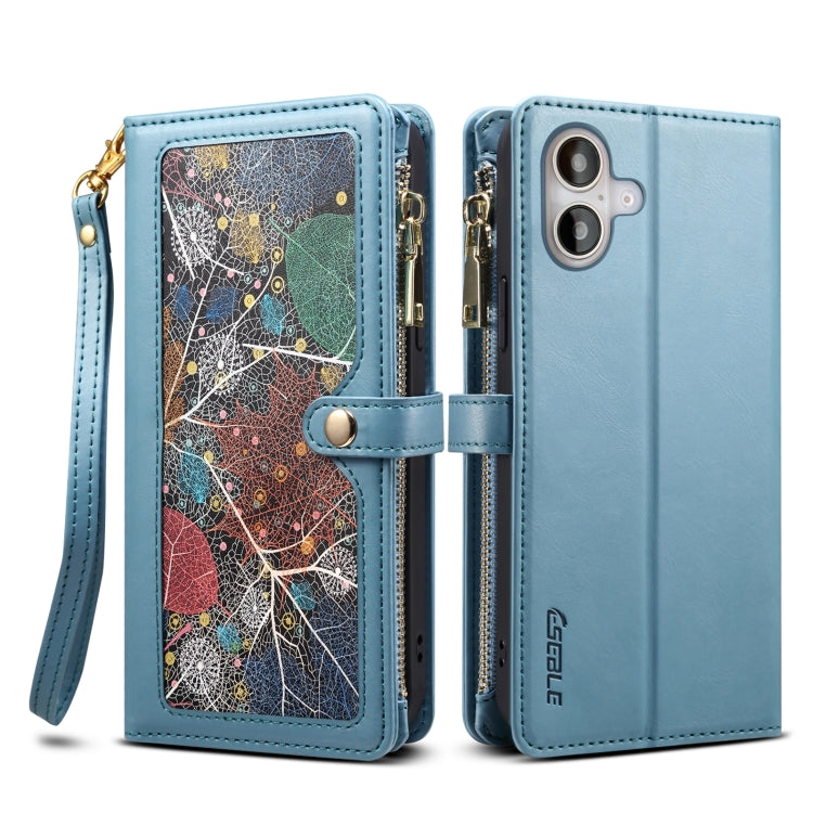 ESEBLE Star Series Lanyard Zipper Wallet RFID Leather Case, For iPhone 16e, For iPhone 16 Pro Max, For iPhone 16 Pro, For iPhone 16 Plus, For iPhone 16, For iPhone 15 Pro Max, For iPhone 15 Pro, For iPhone 15 Plus