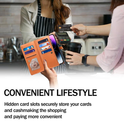 ESEBLE Star Series Lanyard Zipper Wallet RFID Leather Case, For iPhone 16e, For iPhone 16 Pro Max, For iPhone 16 Pro, For iPhone 16 Plus, For iPhone 16, For iPhone 15 Pro Max, For iPhone 15 Pro, For iPhone 15 Plus