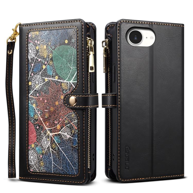 ESEBLE Star Series Lanyard Zipper Wallet RFID Leather Case, For iPhone 16e, For iPhone 16 Pro Max, For iPhone 16 Pro, For iPhone 16 Plus, For iPhone 16, For iPhone 15 Pro Max, For iPhone 15 Pro, For iPhone 15 Plus