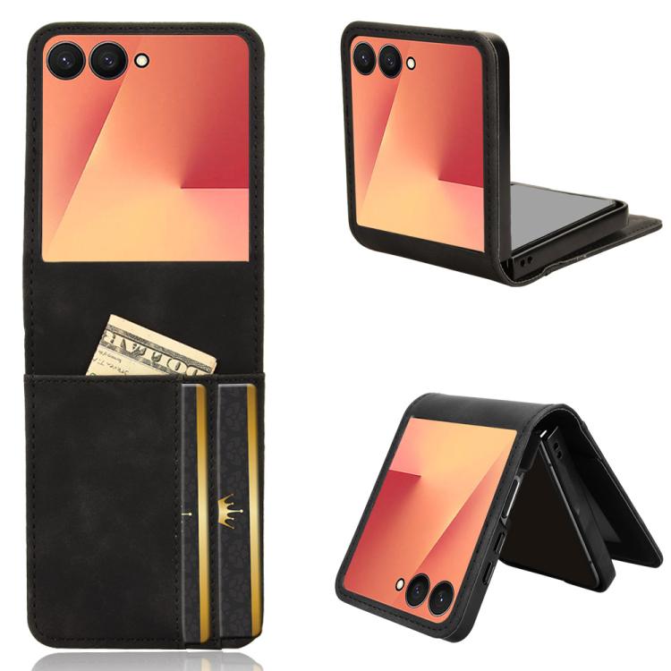 Skin-feeling Half-split External Card Slot Folding Phone Case