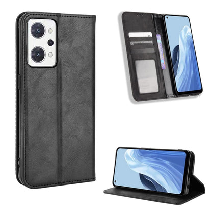 Magnetic Buckle Retro Texture Leather Phone Case, For OPPO Find X8 Pro, For OPPO Reno9 A / Reno7 A
