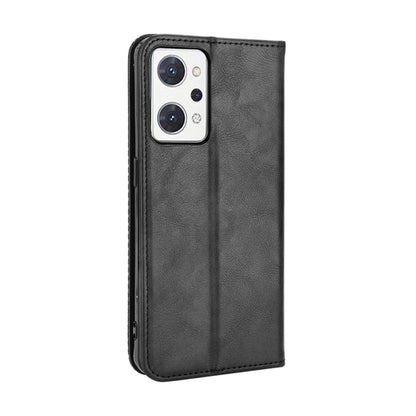 Magnetic Buckle Retro Texture Leather Phone Case, For OPPO Reno9 A / Reno7 A