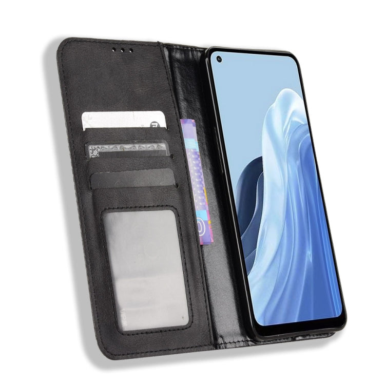 Magnetic Buckle Retro Texture Leather Phone Case, For OPPO Reno9 A / Reno7 A