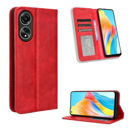 Magnetic Buckle Retro Texture Leather Phone Case, For OPPO A58 4G, For OPPO Reno10 Global, For OPPO A78 4G, For OPPO Find X8 Pro, For OPPO Reno9 A / Reno7 A
