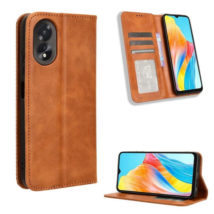 Magnetic Buckle Retro Texture Leather Phone Case, For OPPO Find N3 / OnePlus Open, For OPPO A38 4G / A18 4G, For OPPO A2 Pro 5G, For OPPO A58 4G, For OPPO Reno10 Global, For OPPO A78 4G